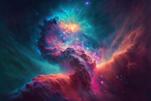 Espaço nebulosa colorido abstrato backgroundxA