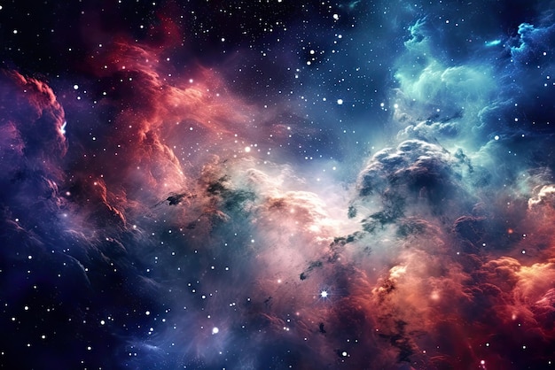 Espaço nebulosa noite galáxia ilustração Cosmos universo astronomia Generative AI