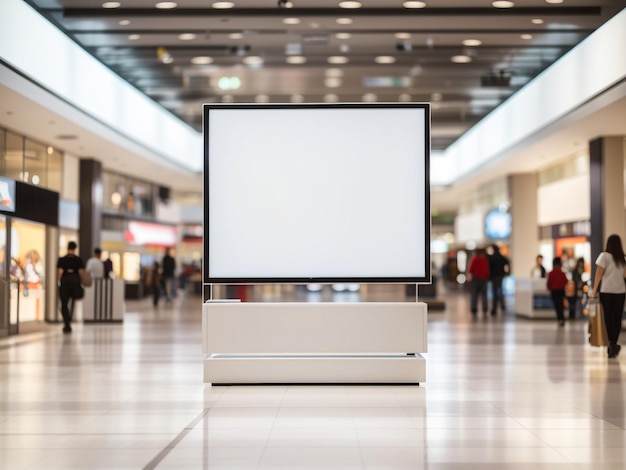 Espaço publicitário espera outdoors em branco em shopping moderno