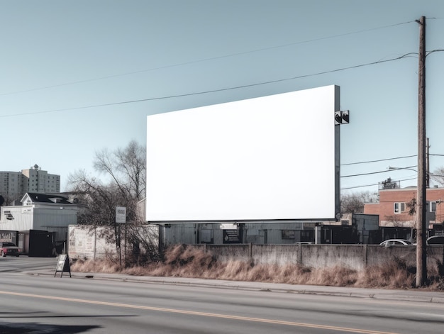 Espaço publicitário vazio deixado em branco em grandes outdoors na rua Grande outdoor em branco LED branco