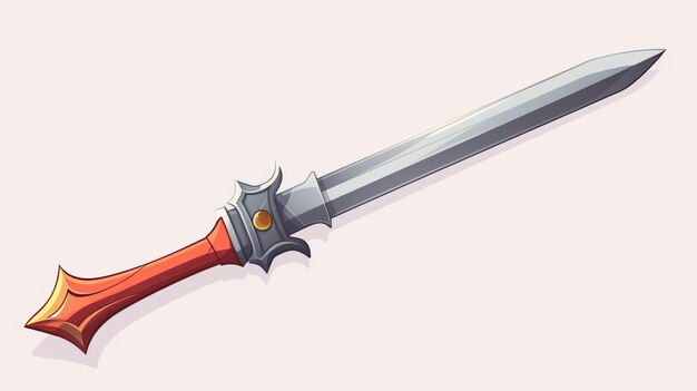 espada cavaleiro arma desenho animado ícone vetor ilustração arma objeto ícone conceito isolado plano