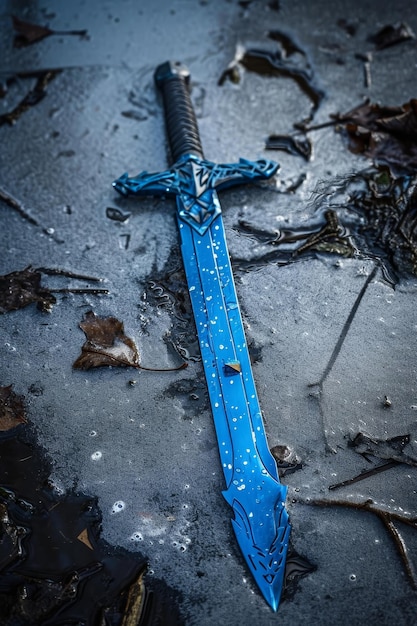 Espada Medieval em um solo molhado