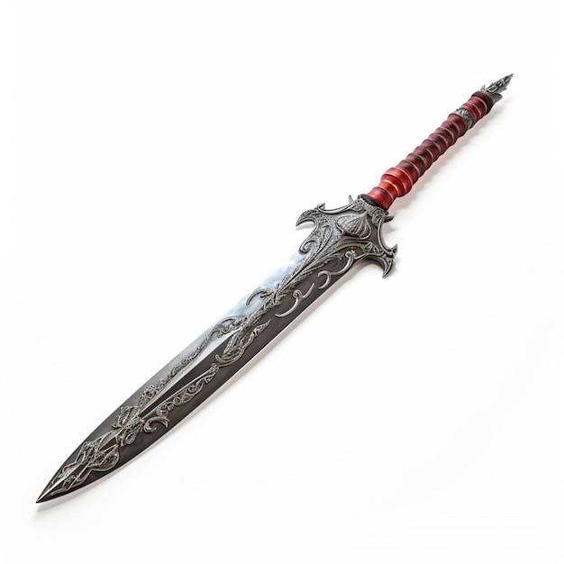 La espada Zanbato con fondo blanco de alta calidad ultra