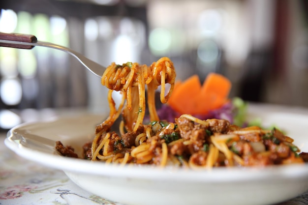 Espaguete à Bolonhesa, Molho de Tomate com Legumes Comida Italiana