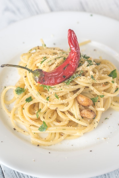 Espaguete aglio olio e peperoncino