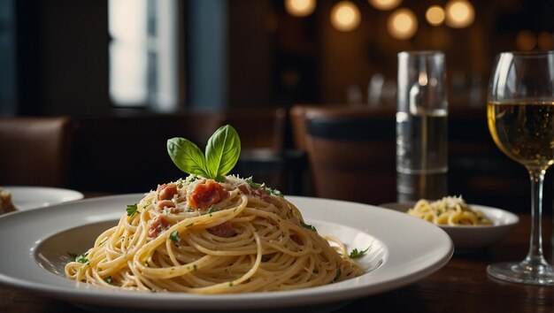 Foto espaguete carbonara