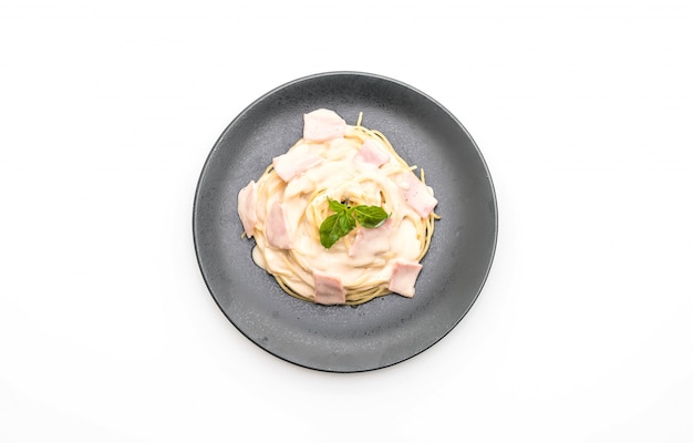 espagueti carbonara de jamón