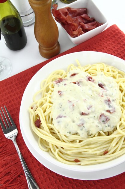 Foto espagueti carbonara