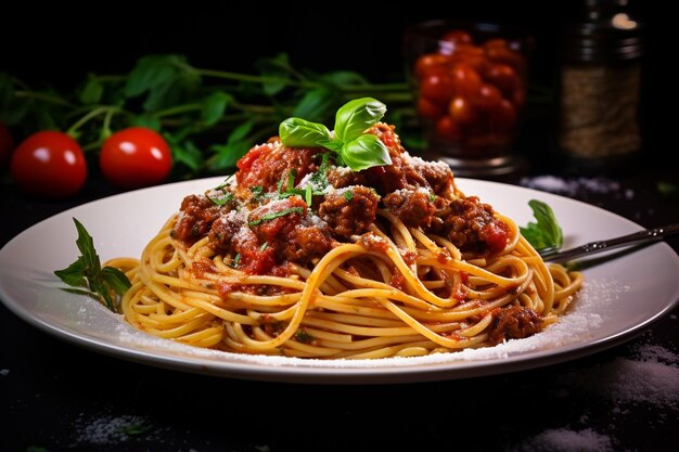 Foto espagueti de salchichas italianas