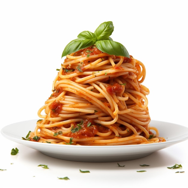 Espaguetis con fondo blanco de alta calidad ultra