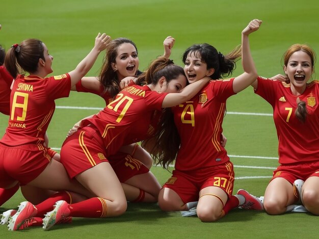 Foto españa femenina momento ganador