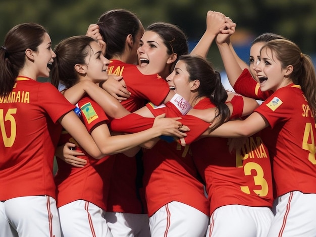 Foto españa femenina momento ganador