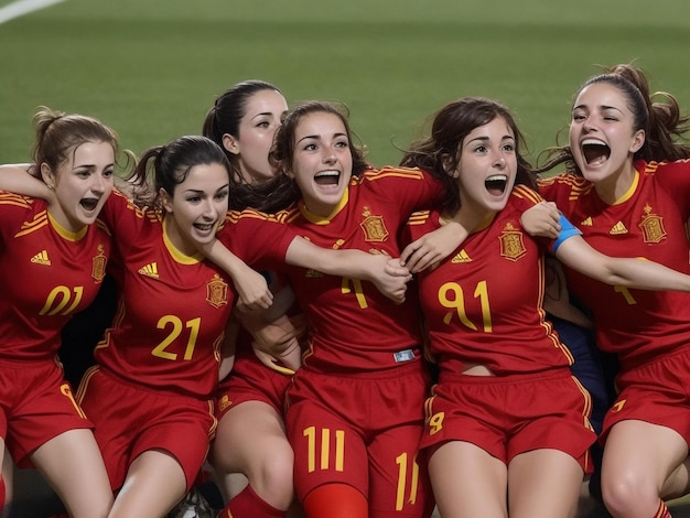 Foto españa femenina momento ganador