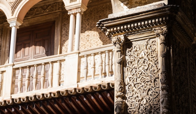 Foto españa, región de andalucía. detalle del alcázar real de sevilla.