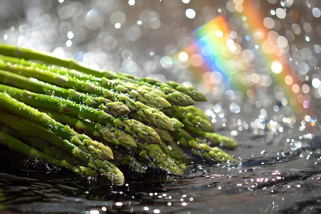 Espargo verde Prisma submarino Iluminación del arco iris en un paisaje natural sereno