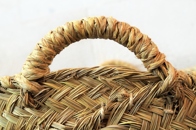 Esparto grass handcraft basket handle textura