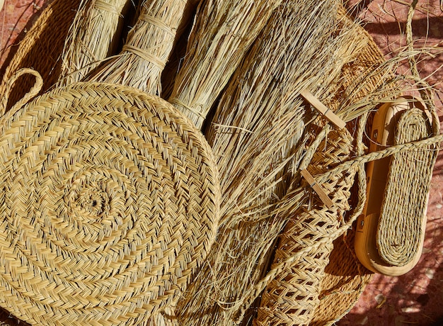 Esparto halfah hierba utilizada para la artesanía en cestería.