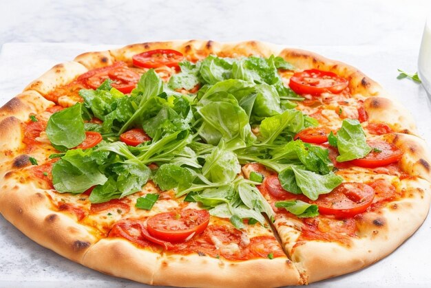 Especial y deliciosa pizza con tomates