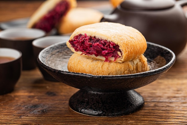 Foto especialidade de yunnan torta de rosas da china