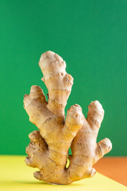 Especiaria crua de raiz de gengibre pronta para comer