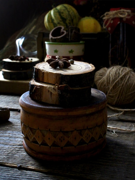 Foto especias de cocina rústica.