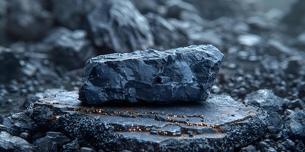 Foto espécime de minério de galena um estudo do brilho metálico para a geologia de mineração conceito de geologia mineira análise de espécimes de minério