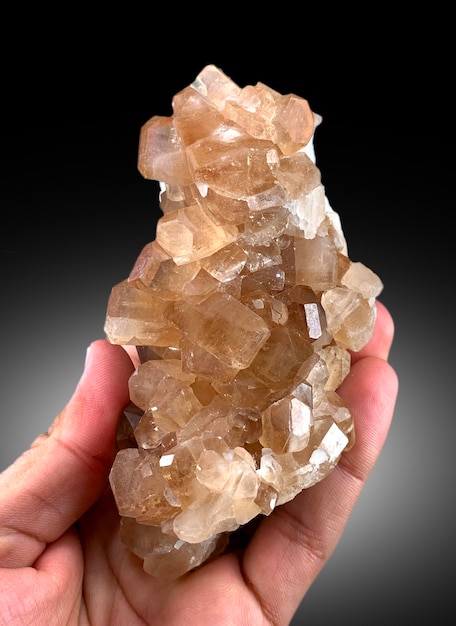 Foto espécimes minerais de um aglomerado de cristais de cor de sherry topaz cluster de skardu, paquistão