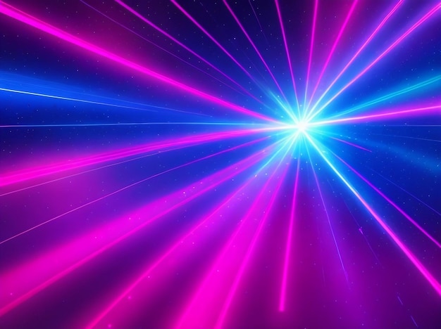 Espectacle de láser de neón de iluminación cósmica con pantalla de láser abstracta de rayos estelares