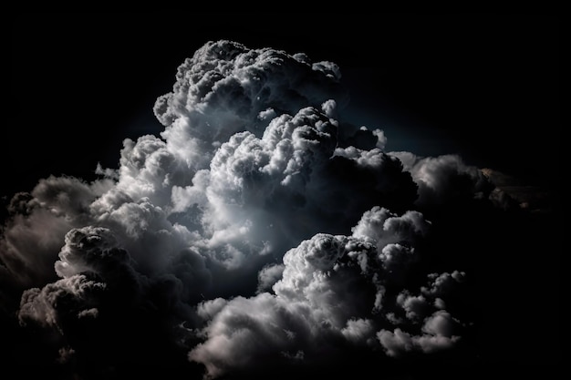 Un espectacular contraste de capas de nubes claramente visibles contra un cielo oscuro en una espectacular exhibición