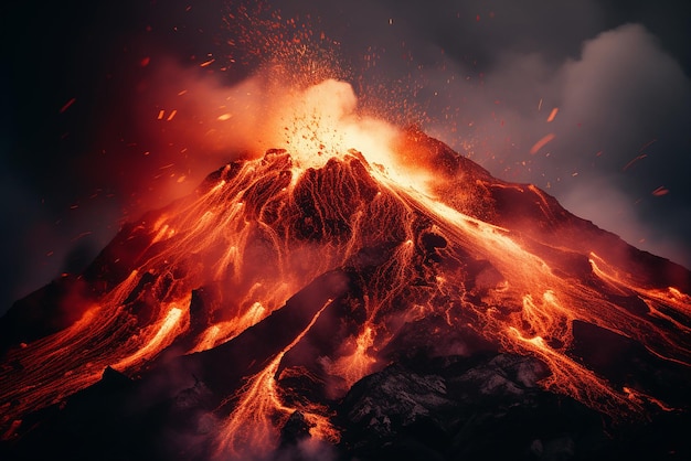 Una espectacular erupción volcánica