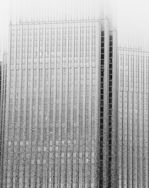 Espectacular fondo de edificio de gran altura en blanco y negro