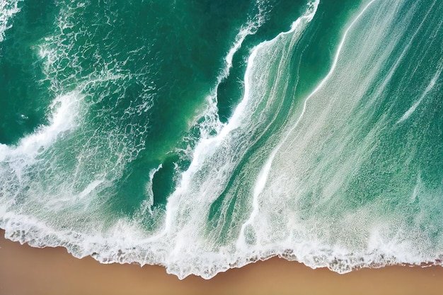 Espectacular foto de dron de la playa para un concepto refrescante y tranquilo