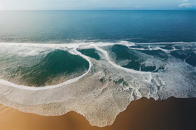 Espectacular foto de dron de la playa para un concepto refrescante y tranquilo