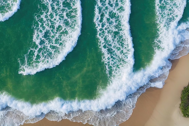 Espectacular foto de dron de la playa para un concepto refrescante y tranquilo
