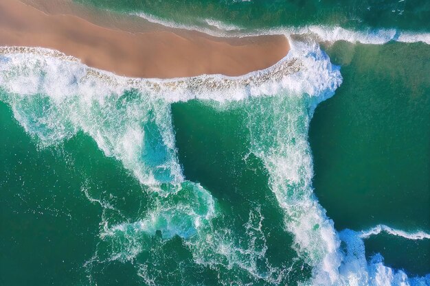 Espectacular foto de dron de la playa para un concepto refrescante y tranquilo