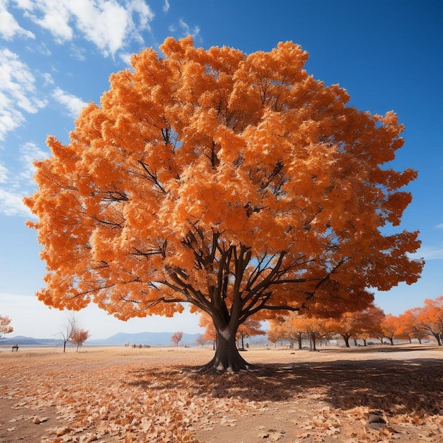 Espectacular paisaje de otoño con dosel de arce