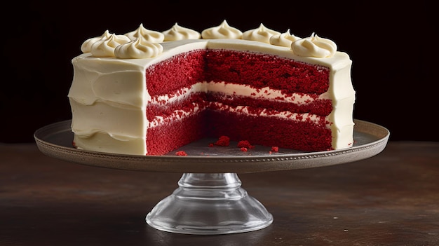 Un espectacular pastel de terciopelo rojo Una combinación deliciosa