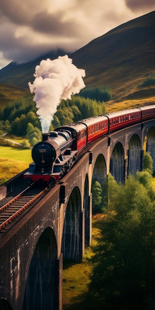 Espectacular telón de fondo El expreso de Hogwarts en el viaducto de Glenfinnan