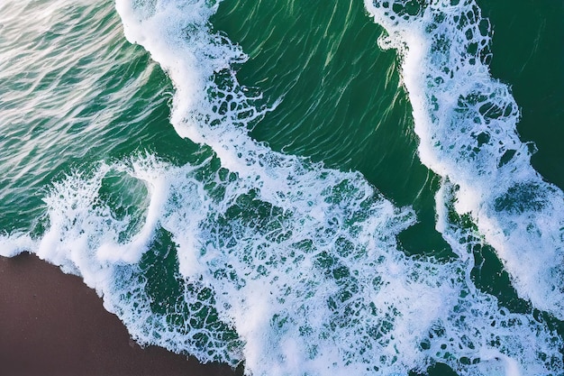 Espectacular vista superior desde la foto de un dron de una hermosa playa rosa