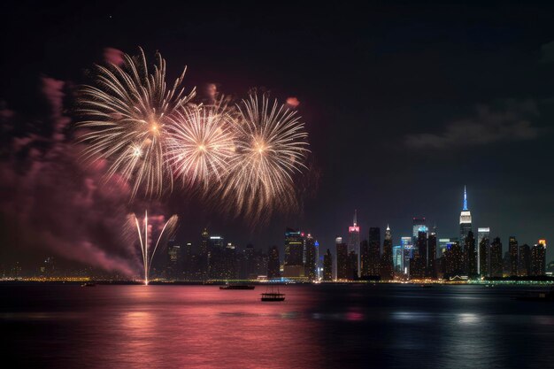 Espectaculares fuegos artificiales de la ciudad el 4 de julio Generados por IA