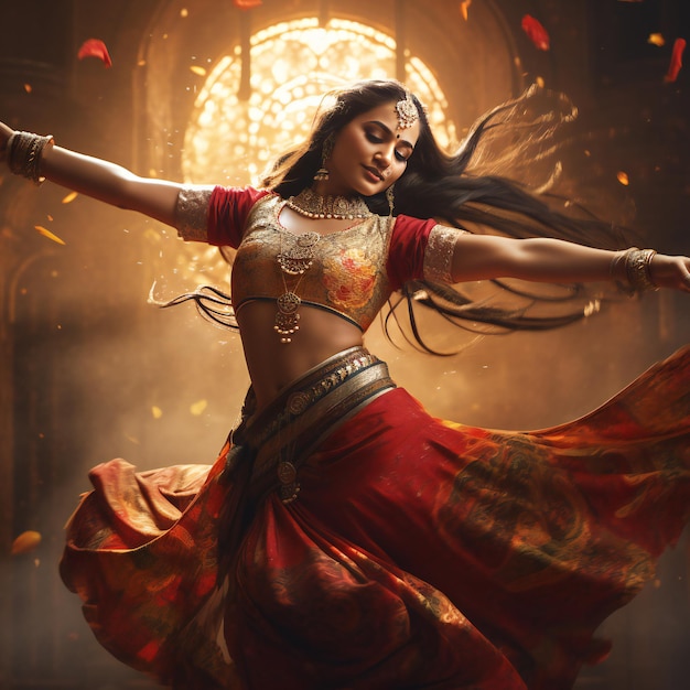 Un espectáculo cultural vibrante La danza y la sonrisa de una joven india