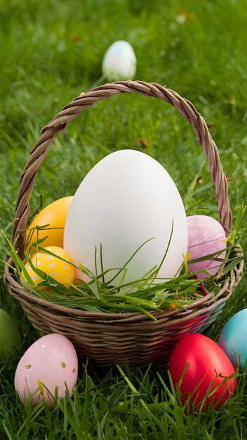 Foto un espectáculo de huevos de pascua que muestra una abundancia de delicias y sorpresas festivas muro móvil vertical