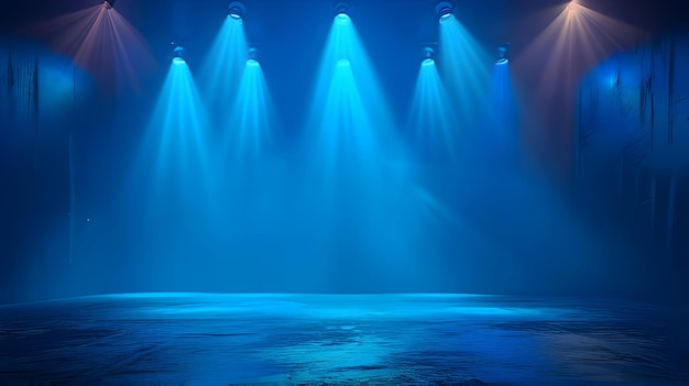 El espectáculo de luces del escenario azul