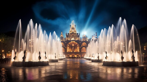 El espectáculo de luces de la fuente mágica en Barcelona