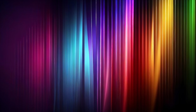 Espectro colorido sobre un fondo abstracto AI generativa rayos de neón brillantes y líneas luminosas