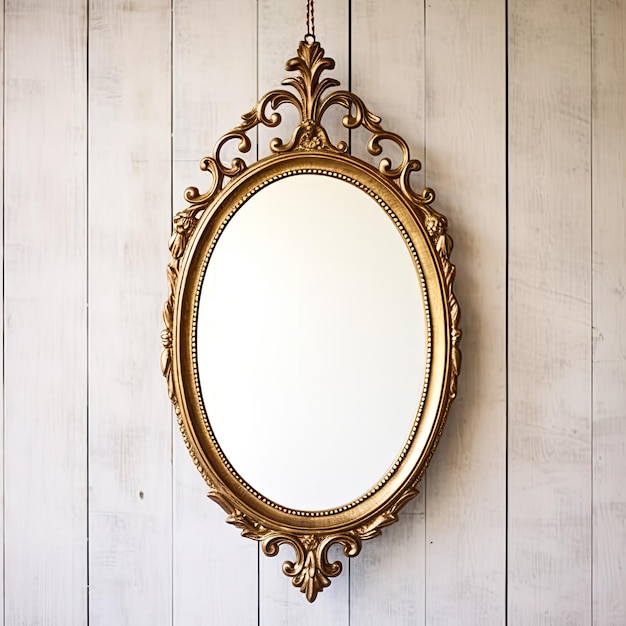 Foto espejo antiguo adornado