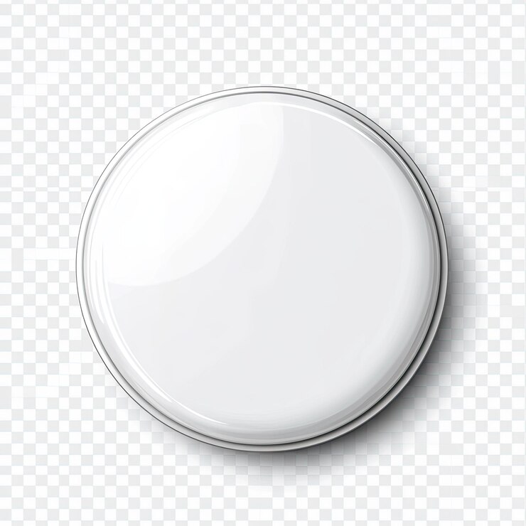 un espejo blanco redondo sobre un fondo blanco