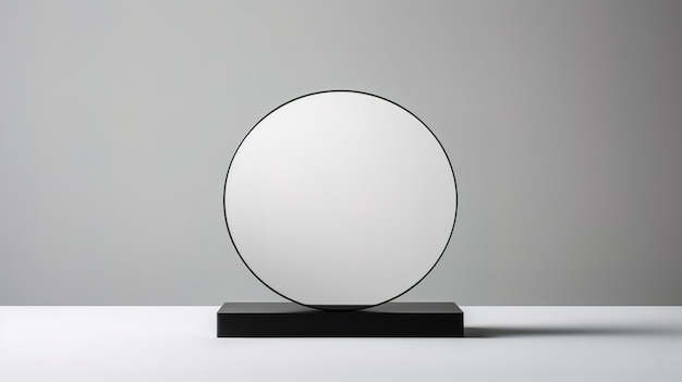 Foto espejo redondo en una habitación fondo minimalista de moda copia horizontal espacio generativo ai
