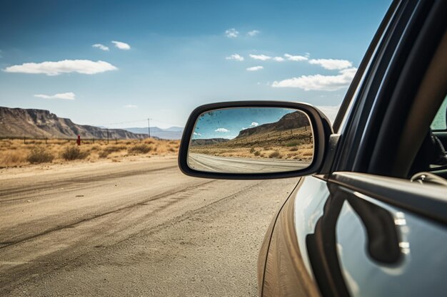 Foto espejo retrovisor de parada del automóvil