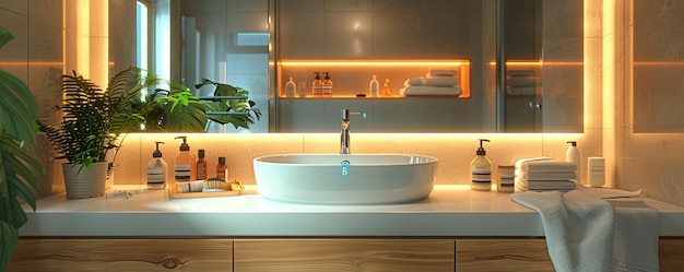 Espejos inteligentes para el baño con papel tapiz integrado